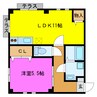 チェリー幸 1LDKの間取り