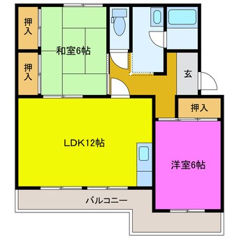 間取図 東海道本線/浜松駅 バス10分蜆塚坂上下車:停歩2分 3階 築42年