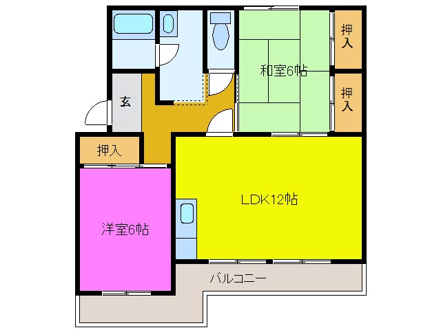 間取り図 東海道本線/浜松駅 バス10分蜆塚坂上下車:停歩2分 2階 築42年