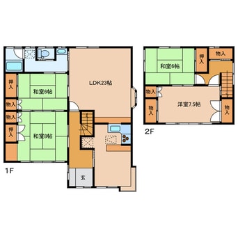 間取図 三島町４ＬＤＫ戸建て貸家