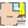 サンシックス 1Kの間取り