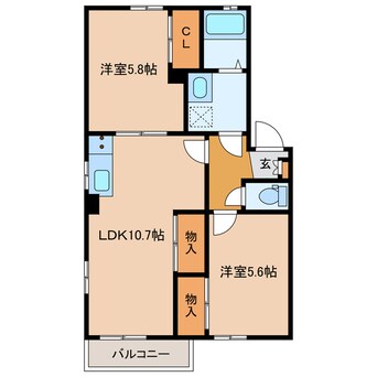 間取図 ドミール　トシカズ　D