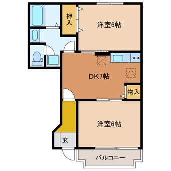 間取図 東海道本線/浜松駅 バス32分小山中下車:停歩1分 1階 築23年