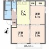 東海道本線/浜松駅 バス:20分:停歩1分 2階 築25年 3DKの間取り
