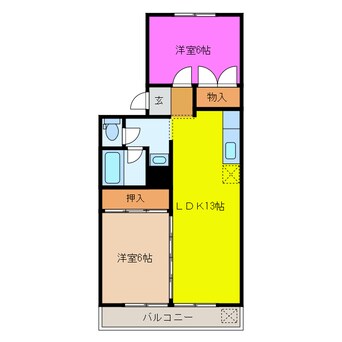 間取図 東海道本線/浜松駅 バス11分蜆塚坂上下車:停歩3分 3階 築46年