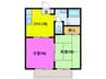 東海道本線/弁天島駅 徒歩12分 2階 築23年 2DKの間取り