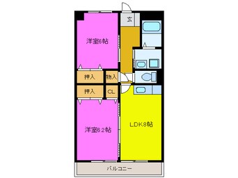 間取図 東海道本線/浜松駅 バス23分大平大橋下車:停歩4分 2階 築22年