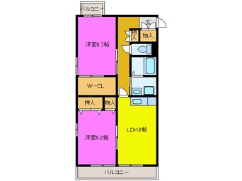 間取図 東海道本線/浜松駅 バス23分大平大橋下車:停歩4分 3階 築22年