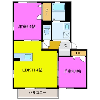間取図 東海道本線/鷲津駅 徒歩24分 2階 築17年