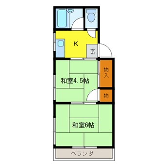 間取図 東海道本線/浜松駅 バス5分高町下車:停歩2分 1階 築39年