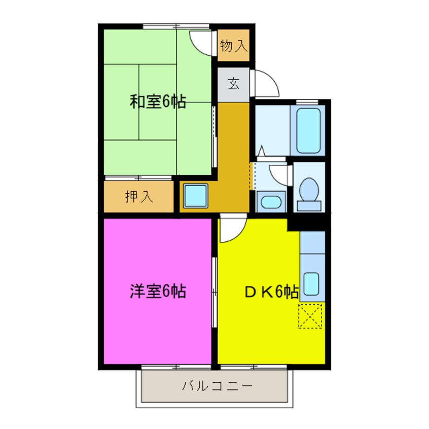 間取図 東海道本線/浜松駅 バス21分篠原東下車:停歩1分 2階 築29年