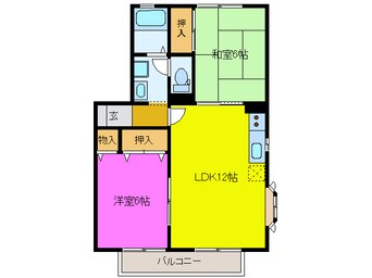 間取図 東海道本線/浜松駅 バス22分大平台４丁目下車:停歩3分 2階 築25年