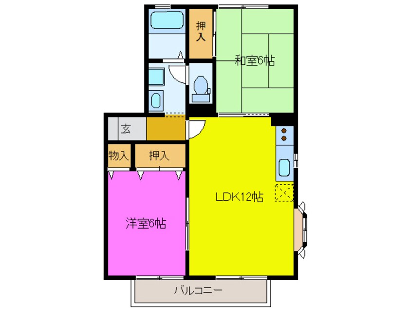 間取図 東海道本線/浜松駅 バス22分大平台４丁目下車:停歩3分 2階 築25年