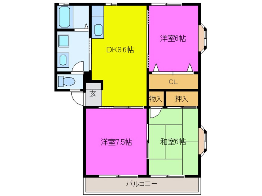 間取図 東海道本線/浜松駅 バス11分西伊場下車:停歩3分 1階 築28年