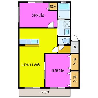 間取図 東海道本線/高塚駅 徒歩13分 1階 築23年