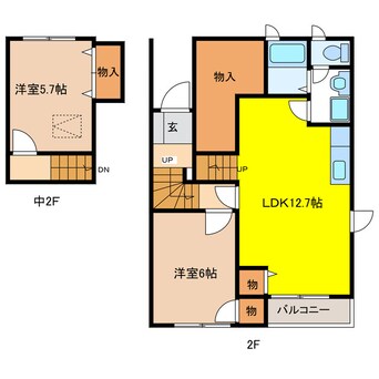 間取図 プラーノ川瀬　Ｂ