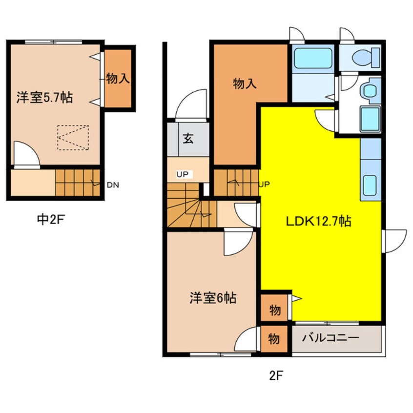 間取図 プラーノ川瀬　Ｂ