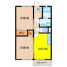 エスポアソールＢ 2DKの間取り