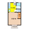 サンシティ林セブンＢ 1Kの間取り