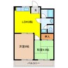 レジデンスカワセ 2LDKの間取り