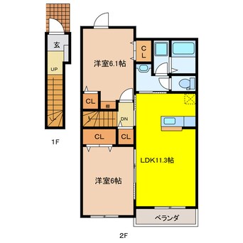 間取図 ドミールアサノＡ