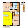 フォンテーヌ西美濃Ｂ 2LDKの間取り