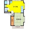 ハイツみどり 1DKの間取り