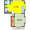 ハイツみどり 1DKの間取り