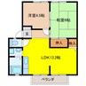 サンビレッジ築捨 2LDKの間取り