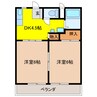 エスポワールⅡ 2DKの間取り
