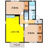 ベルドミール環 2LDKの間取り