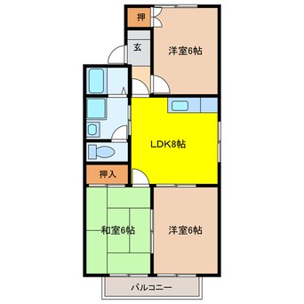 間取図 ラポールおおいＡ棟