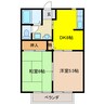 グリーンパークはやのＢ 2DKの間取り