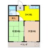 山田ハイム南棟 2DKの間取り