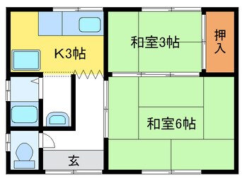 間取図 安田貸家(荒尾町）