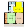 コンフォールシャトー 2DKの間取り