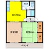 コンフォールシャトー 2DKの間取り