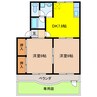 コンフォールシャトー 2DKの間取り