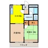 フォートレス21Ａ 2DKの間取り