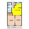 リバティはなみずきＢ 2DKの間取り