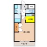 シャトー友喜 1Kの間取り