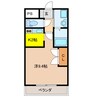 シャトー友喜 1Kの間取り
