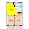 メゾンリビエール 2DKの間取り