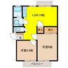 ドリームフォレスト楽田 2LDKの間取り