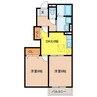 フィオーレさくらＢ 2DKの間取り