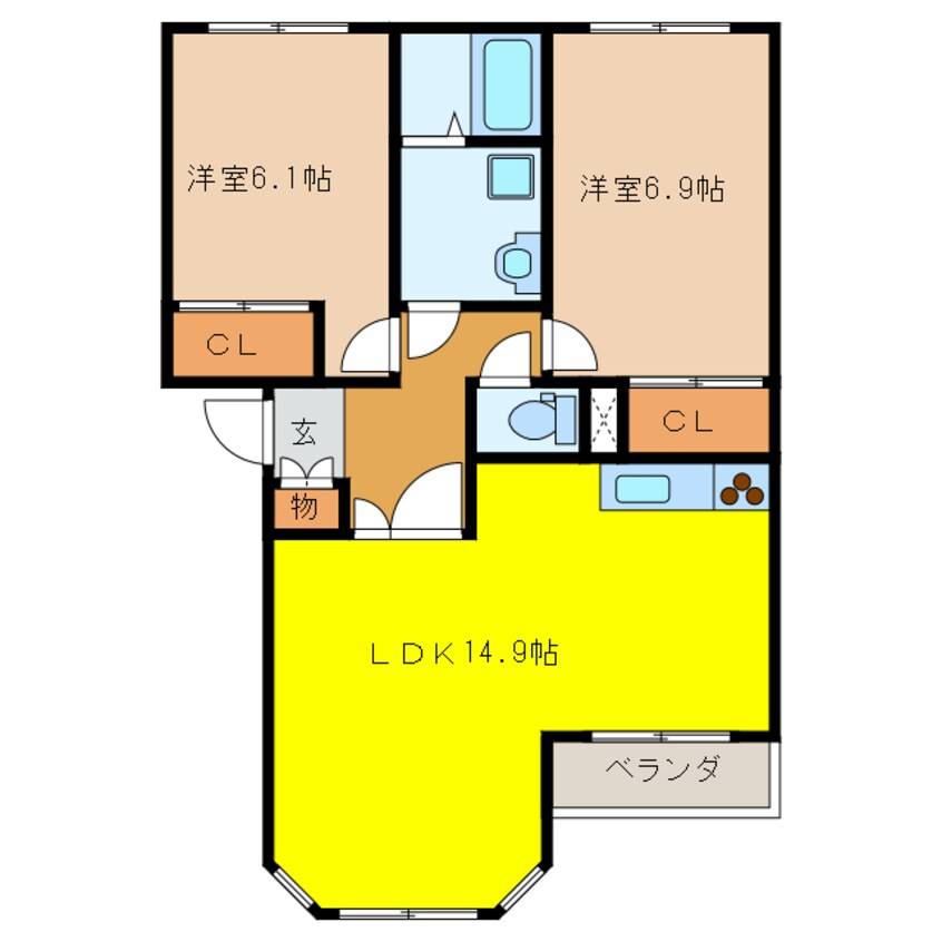 間取図 アールブランＢ