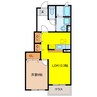 フィオーレ勝山Ｂ 1LDKの間取り