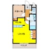 ヴァンベール 1LDKの間取り