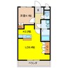 ヴァンベール 1LDKの間取り