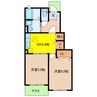 オアシスエイトⅡ 2DKの間取り